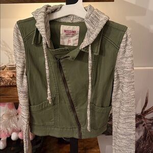 Mossimo Green Jacket with Gray Sleeves